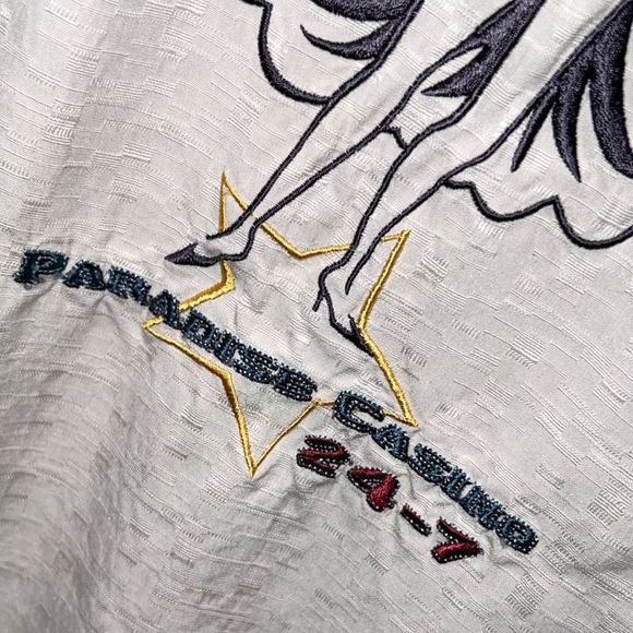 Tommy Bahama PARADISE CASINO Sand Dollar Silk Embroidered Camp Shirt Medium - Picture 6 of 6